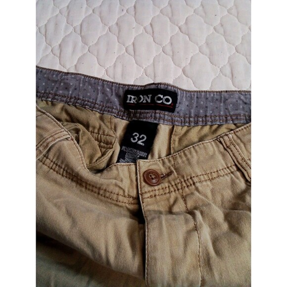 Men's Iron Co Dark Khaki  Cargo Shorts Size 32 - Picture 10 of 15